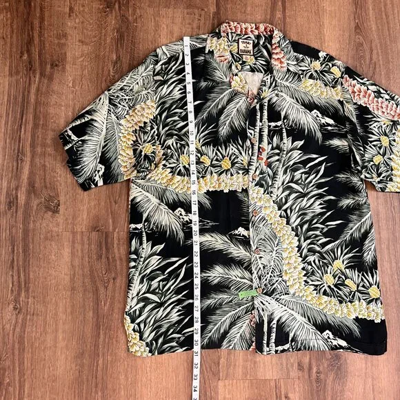 Tommy Bahama 100% Silk Hawaiian Tropic Palm Tree Tropical Camp Shirt Sz L - Picture 6 of 10
